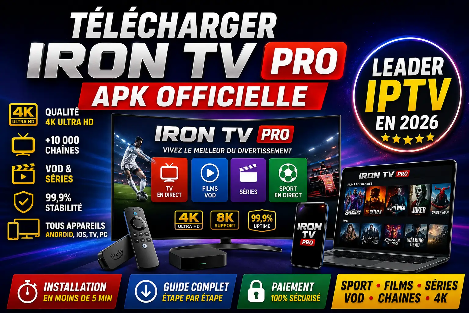 Télécharger Application Iron TV Pro APK : l’Officielle pour Android et iOS