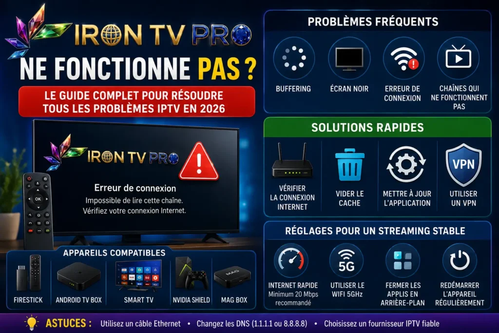Iron TV Pro ne fonctionne pas,Iron TV Pro Max,abonnement iron tv