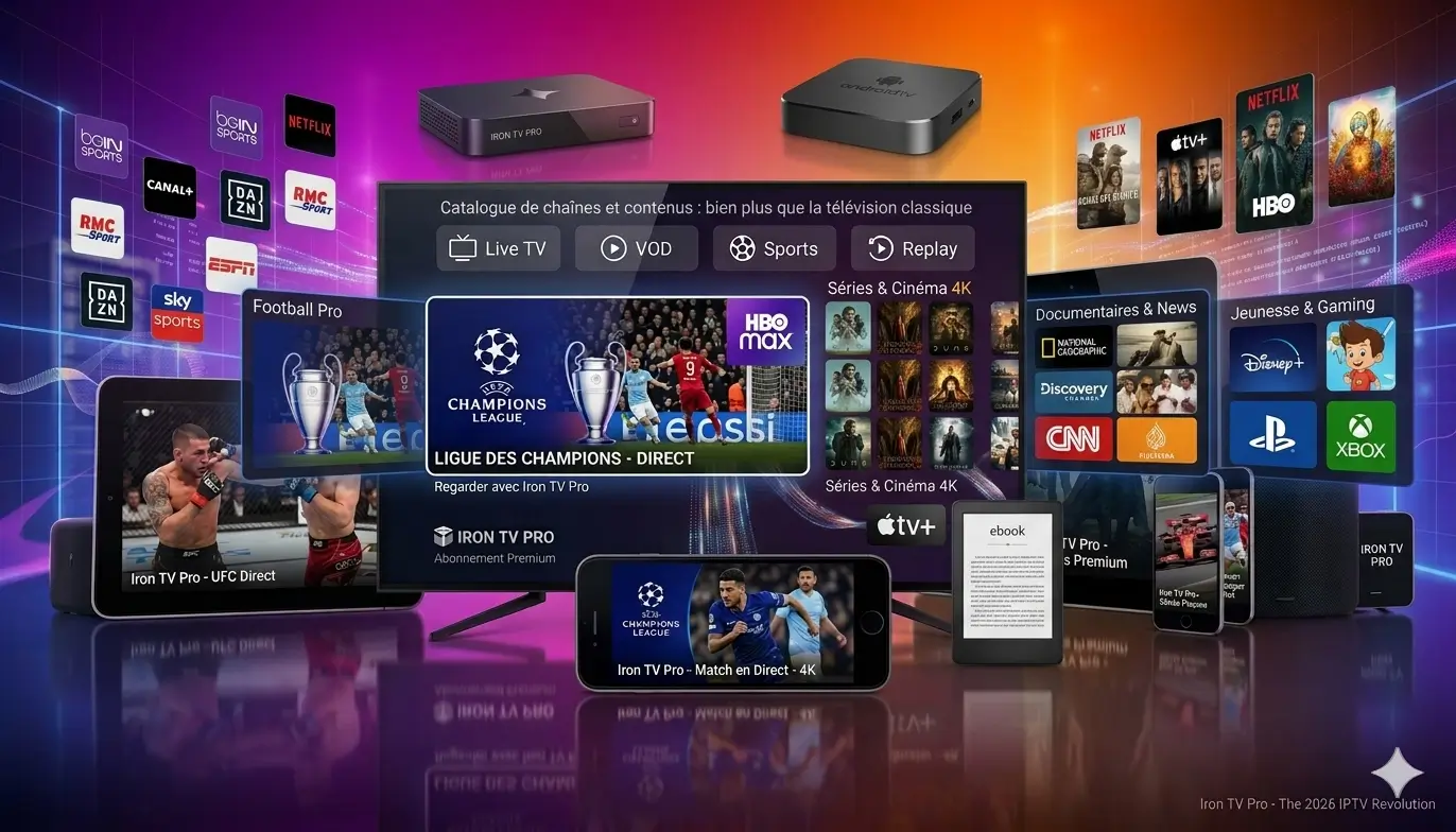 Abonnement Iron TV Pro,regarder la Ligue des Champions en direct,UEFA Champions League,IRON TV Pro