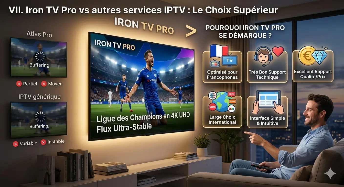 Abonnement Iron TV Pro,regarder la Ligue des Champions en direct,UEFA Champions League,IRON TV Pro